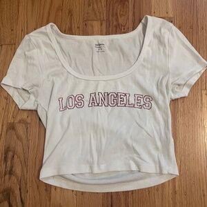 Cropped Graphic White Tee